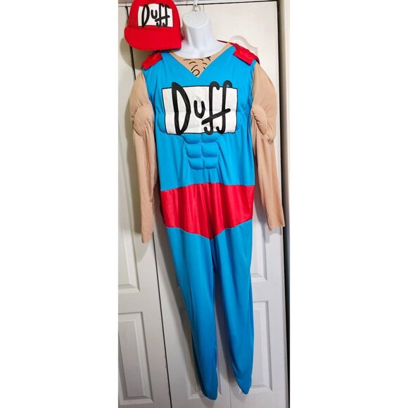 Simpsons Duffman Mens Muscle Costume Beer Holder Belt Duff Man Disguise Plus XXL - Picture 1 of 8